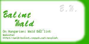 balint wald business card